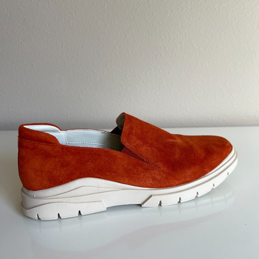 Franco Sarto L-Mayve Slip On Orange Suede Loafers Leather 8 M - Picture 4 of 10